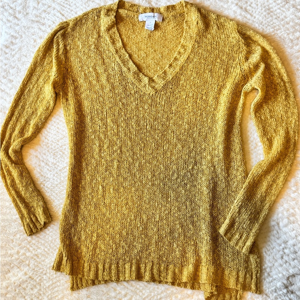 Workshop Republic Clothing Golden V-Neck Sweater